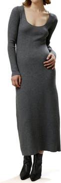 Lilysilk Women's Ribbed Bodycon Merino Wool Midi Dress