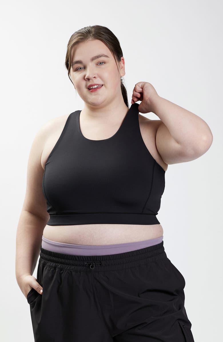 TomboyX Cutout Racerback Sports Bra with Hidden Pocket, Alternate, color, 