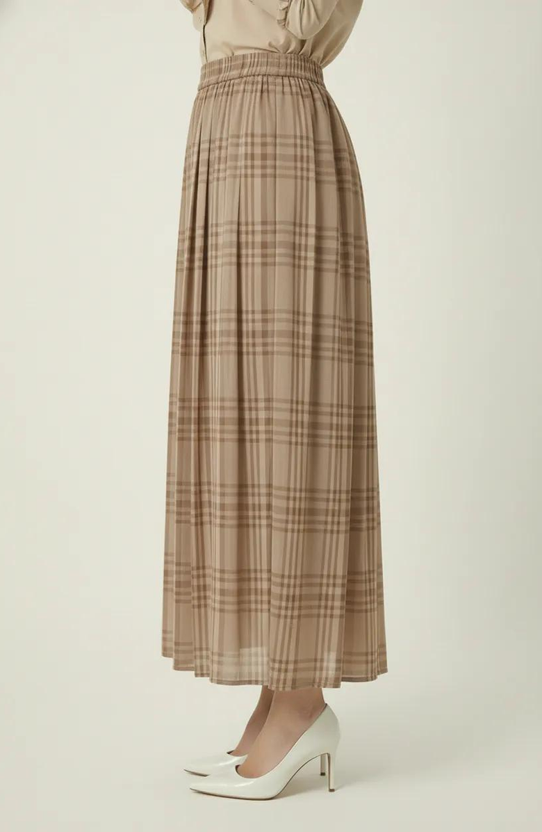 Modenaire Plaid Pleated Pocket Skirt, Alternate, color, Tan / Beige Plaid