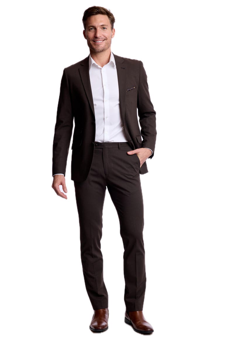 Dover Slim Fit Notch Lapel Blazer, Alternate, color, CHOCOLATE BLACK MINI CHECK