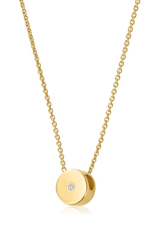 Monica Vinader Linear Solo Diamond Pendant Necklace In Gold