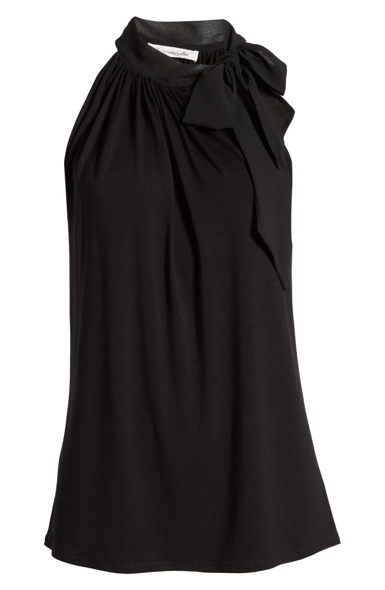 Loveappella Loveapella Side Tie Halter Neck Blouse, Alternate, color,