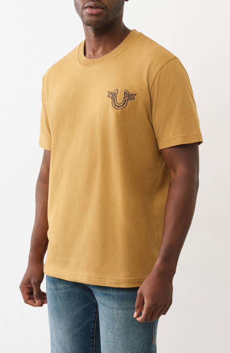 True Religion Heavy Ribbon Cotton T-Shirt, Alternate, color, Java