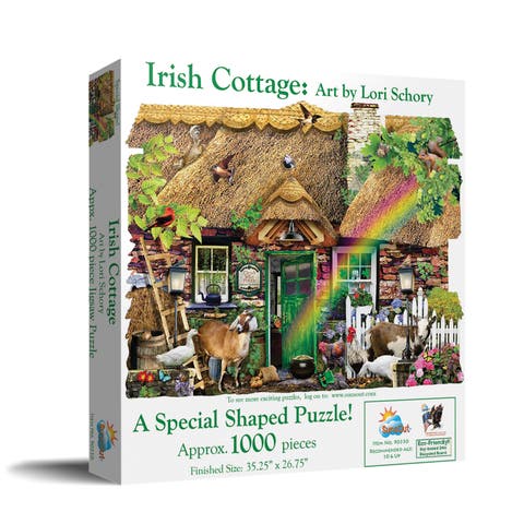 Irish Cottage 1000 piece Jigsaw Puzzle for Adults Special Shape