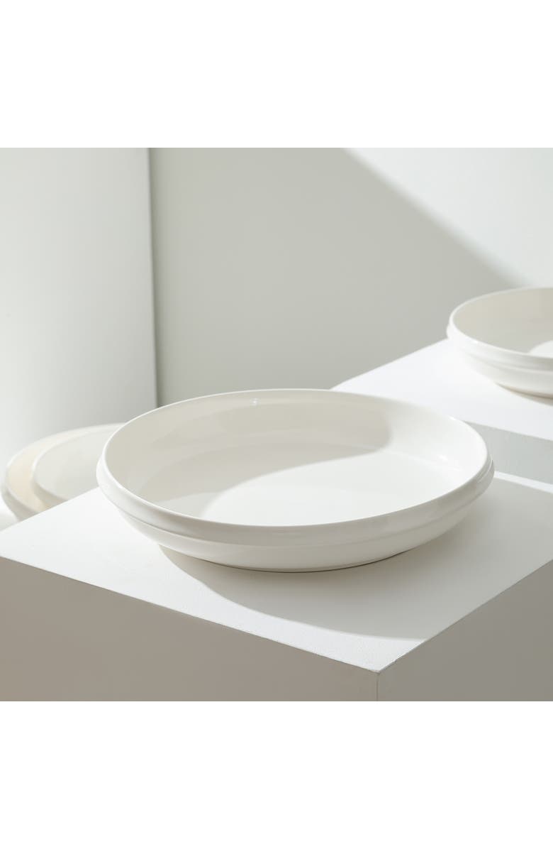 Stone Lain Verso Porcelain 4-Piece Dinner Plate Set, Alternate, color, White