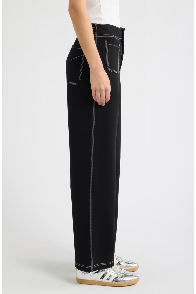 Patch Pocket Straight Leg Jeans, Alternate, color, BLACK