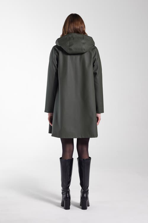 Stutterheim Mosebacke Hooded Long Sleeve Raincoat In Pink