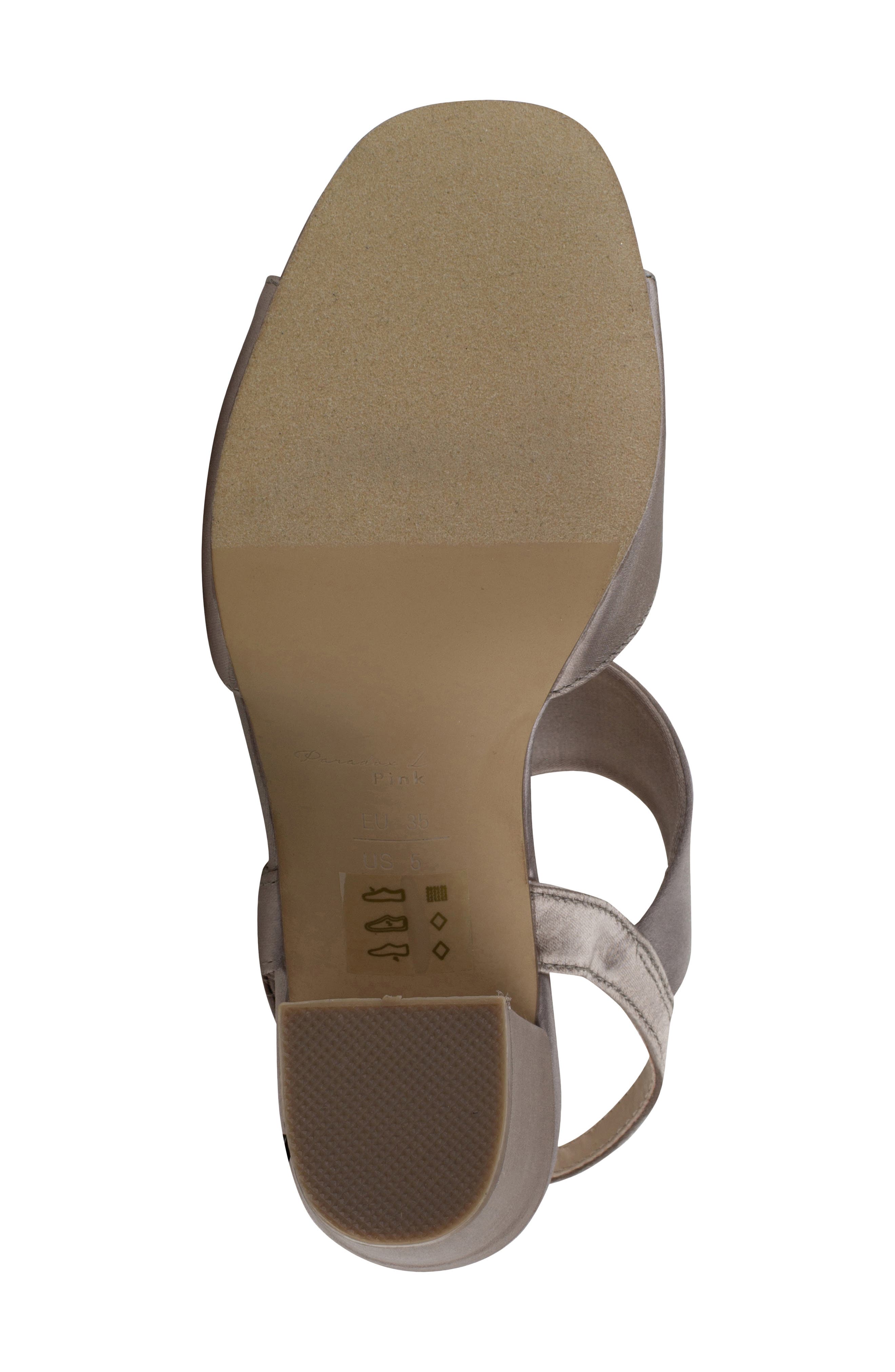 Paradox London Pink Manhattan Embellished Sandal, Alternate, color, Taupe Satin