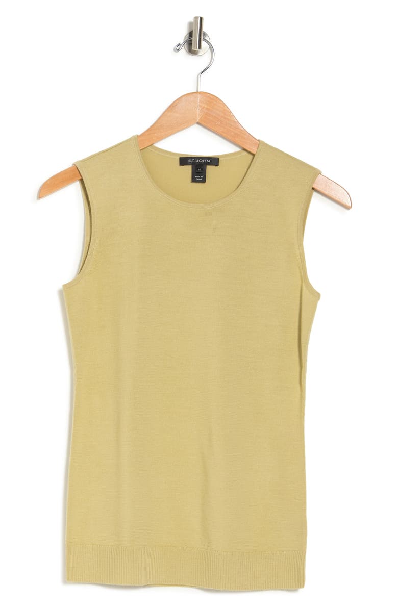 St. John Collection ST JOHN BASICS Wool Jersey Knit Scoop Neck Tank, Alternate, color, 