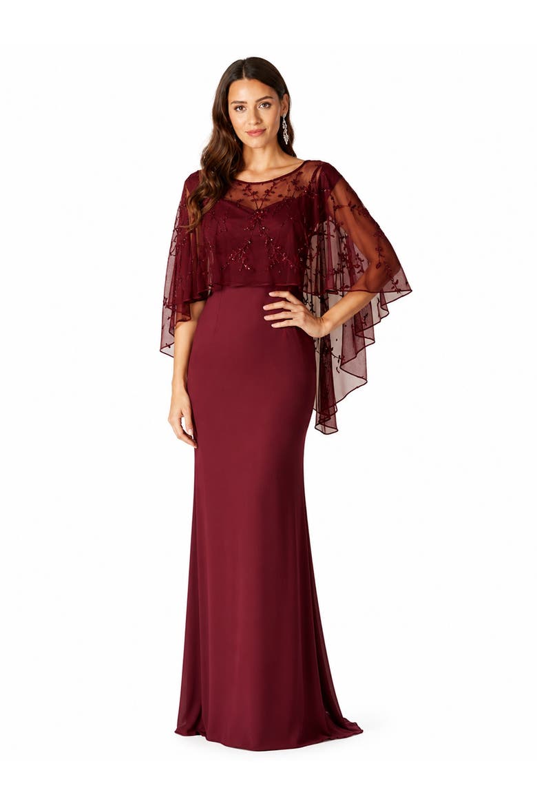 Flutter Capelet, Main, color, Wine