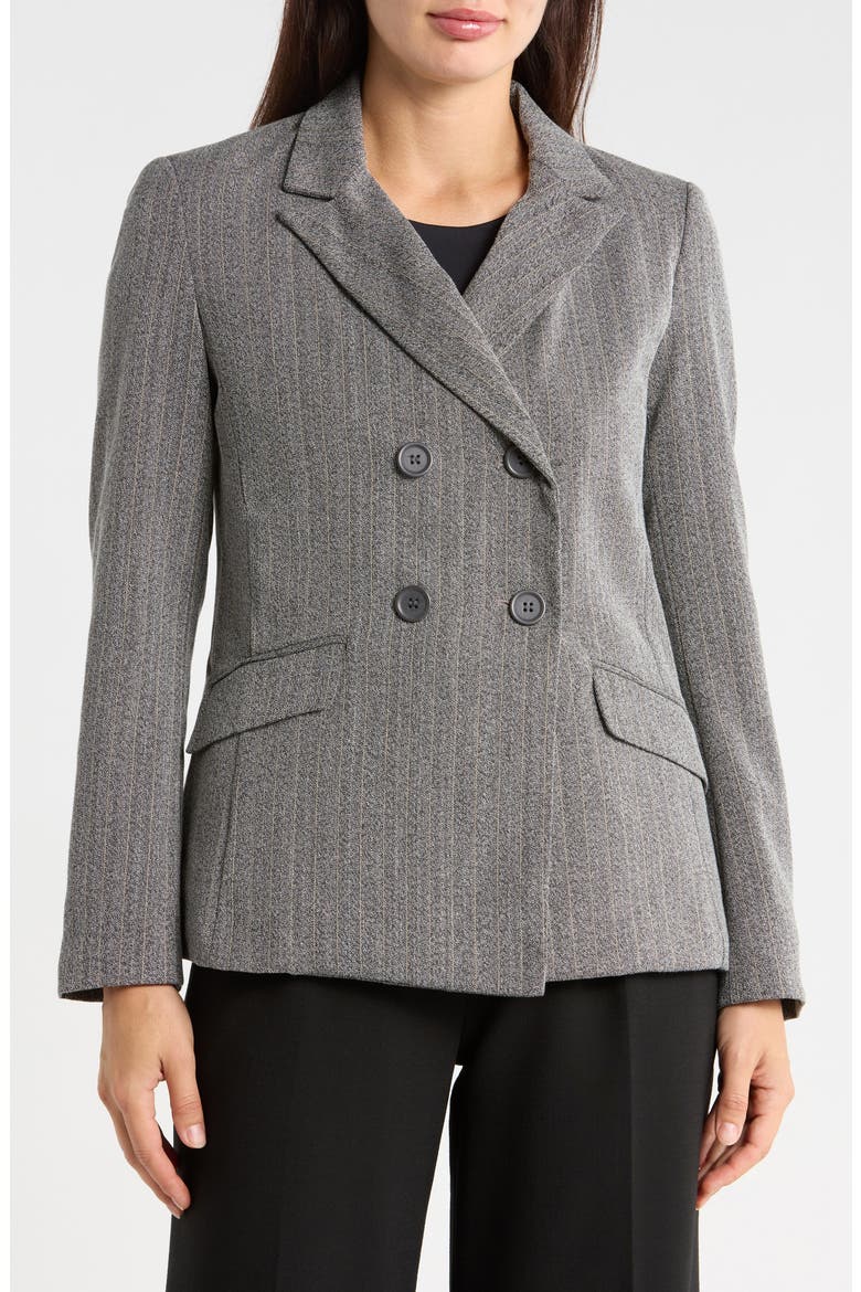 Pinstripe Oversized Boyfriend Blazer, Main, color, CHARCOAL/ BRONZE PINSTRIPE