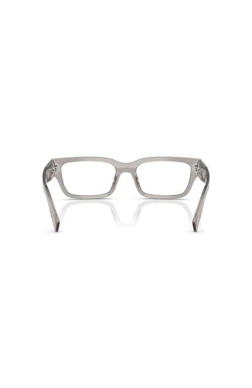 Prada 56mm Rectangle Optical Glasses In Gray