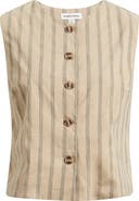 Nordstrom Stripe Linen Blend Vest
