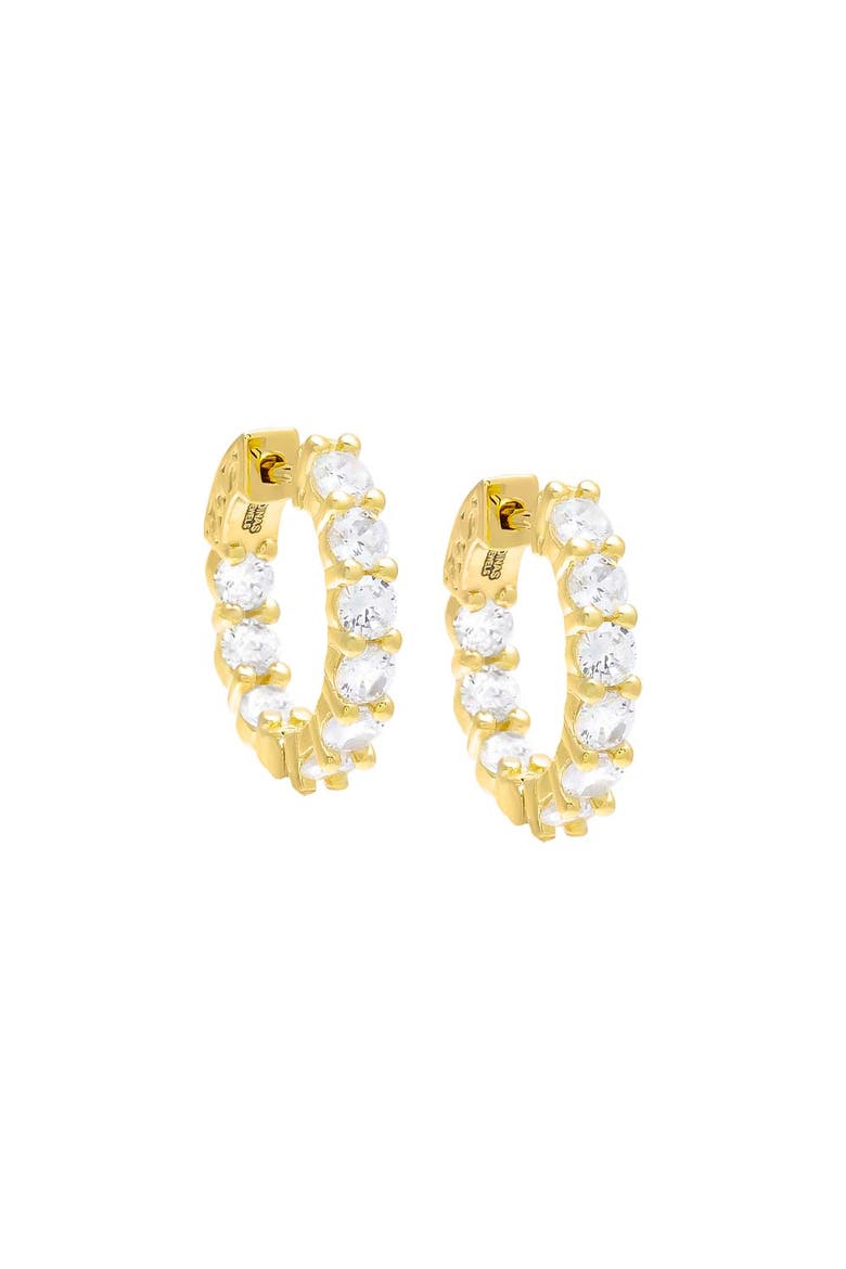 CZ Round Hoop Earring, Main, color, Gold