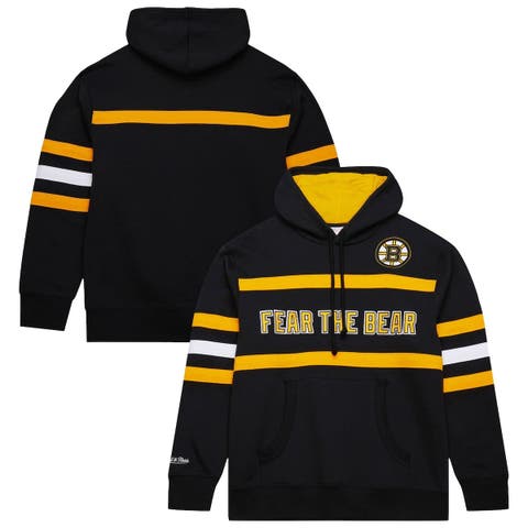 Men
s Mitchell 
Ness Black Boston Bruins Head Coach Slogan Pullover Hoodie