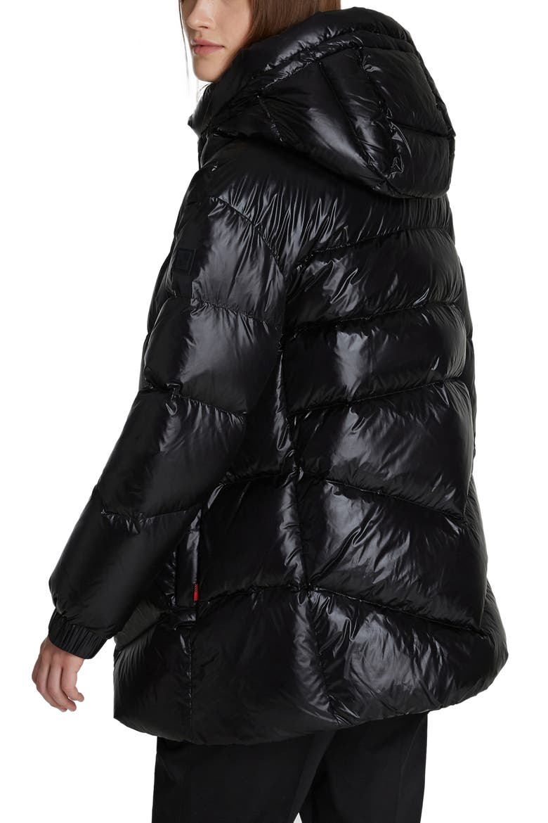 Birch Down Puffer Coat, Alternate, color, BLACK