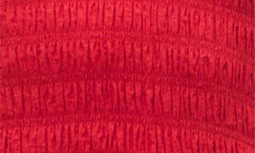 Shop Mango Maya Shirred Sleeveless Flare Midi Dress In Red