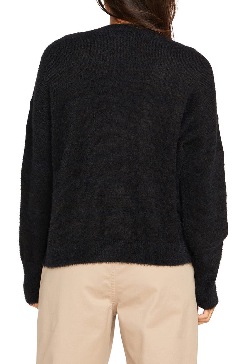 Open Front Lounge Cardigan, Alternate, color, BLACK