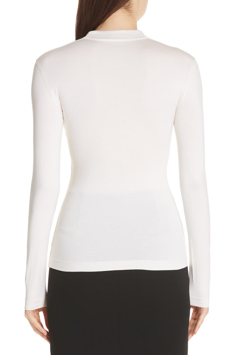 Long Sleeve Silk Jersey Blouse, Alternate, color, IVORY