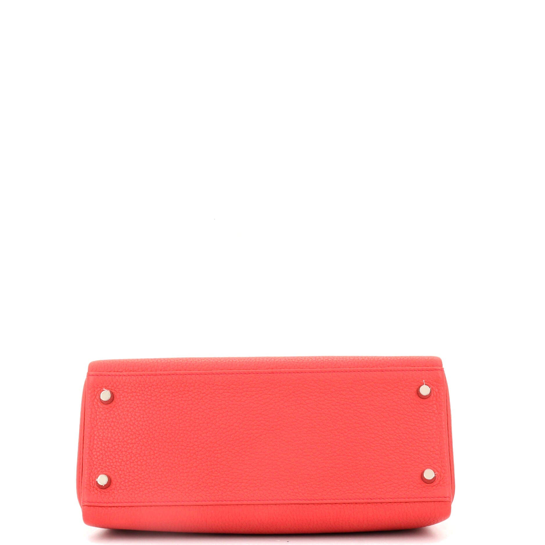 Pre-Owned Hermes Kelly Handbag Pink Togo with Palladium Hardware 28, Alternate, color, Bougainvillier