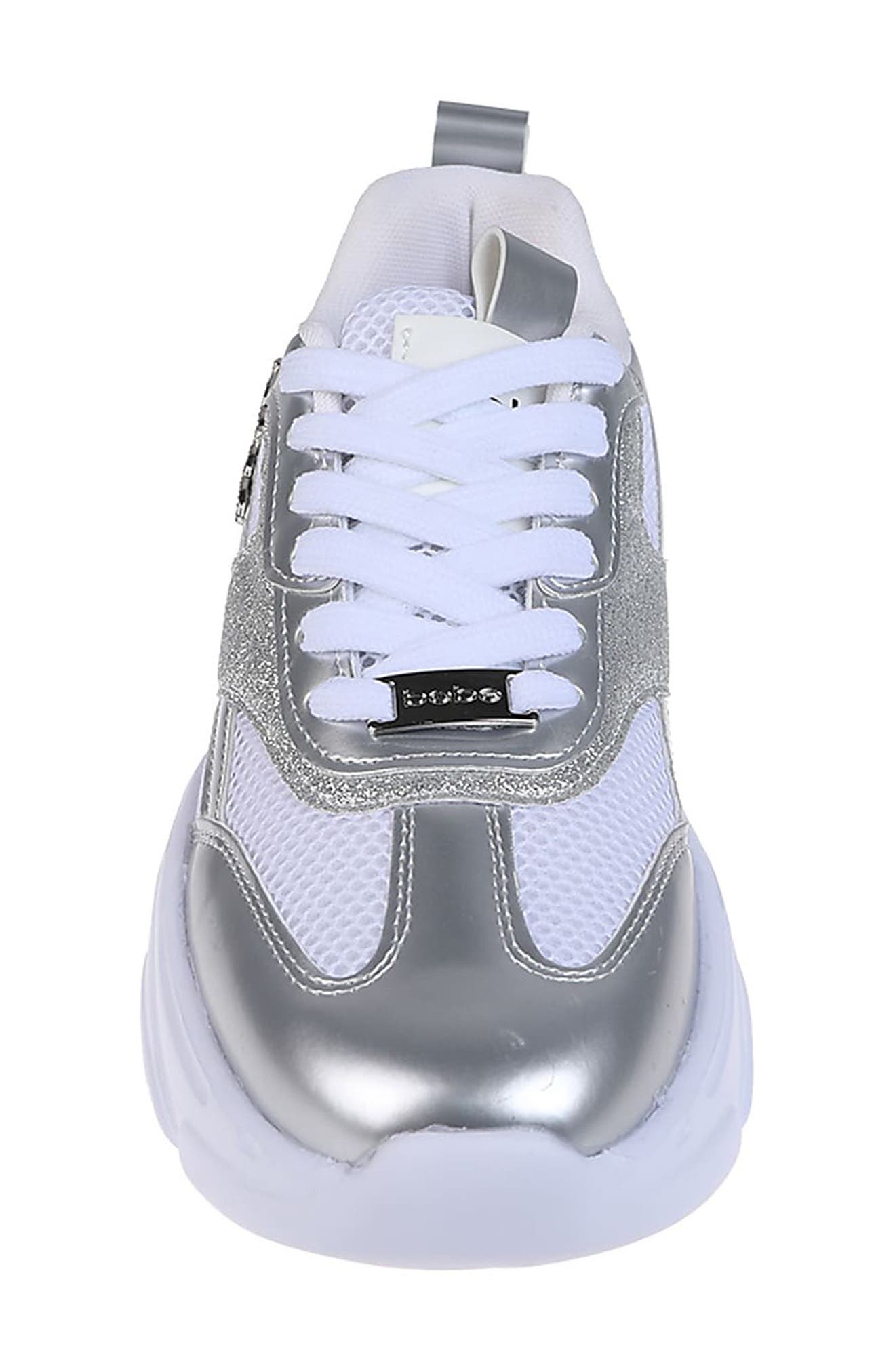 bebe Mixed Media Sneaker, Alternate, color, 