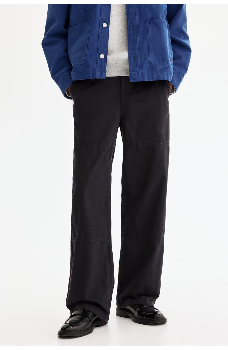 H&M Relaxed Fit Trousers, Alternate, color, Dark Gray