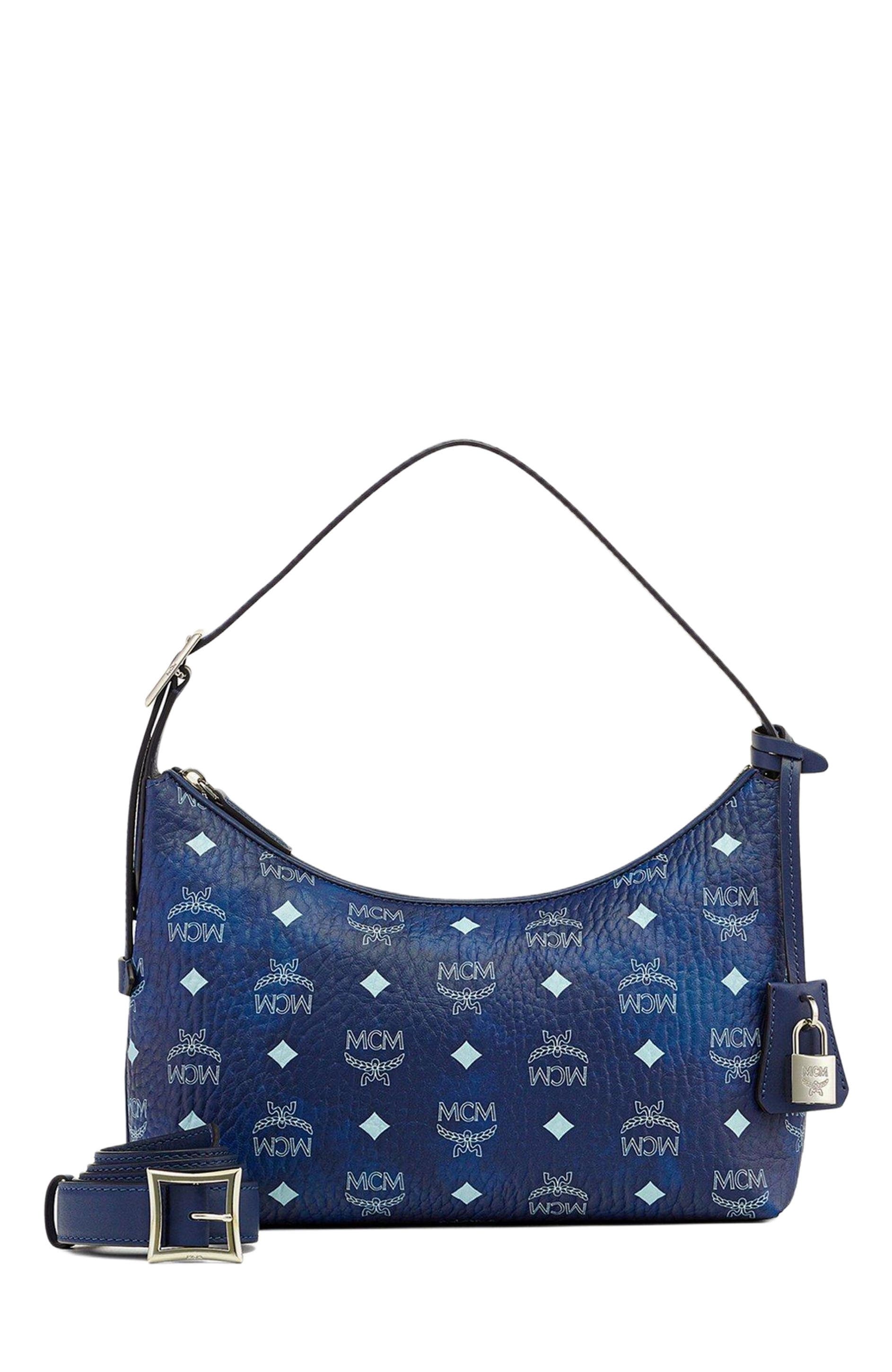 MCM Aren Hobo in Visetos, Main, color, Blue