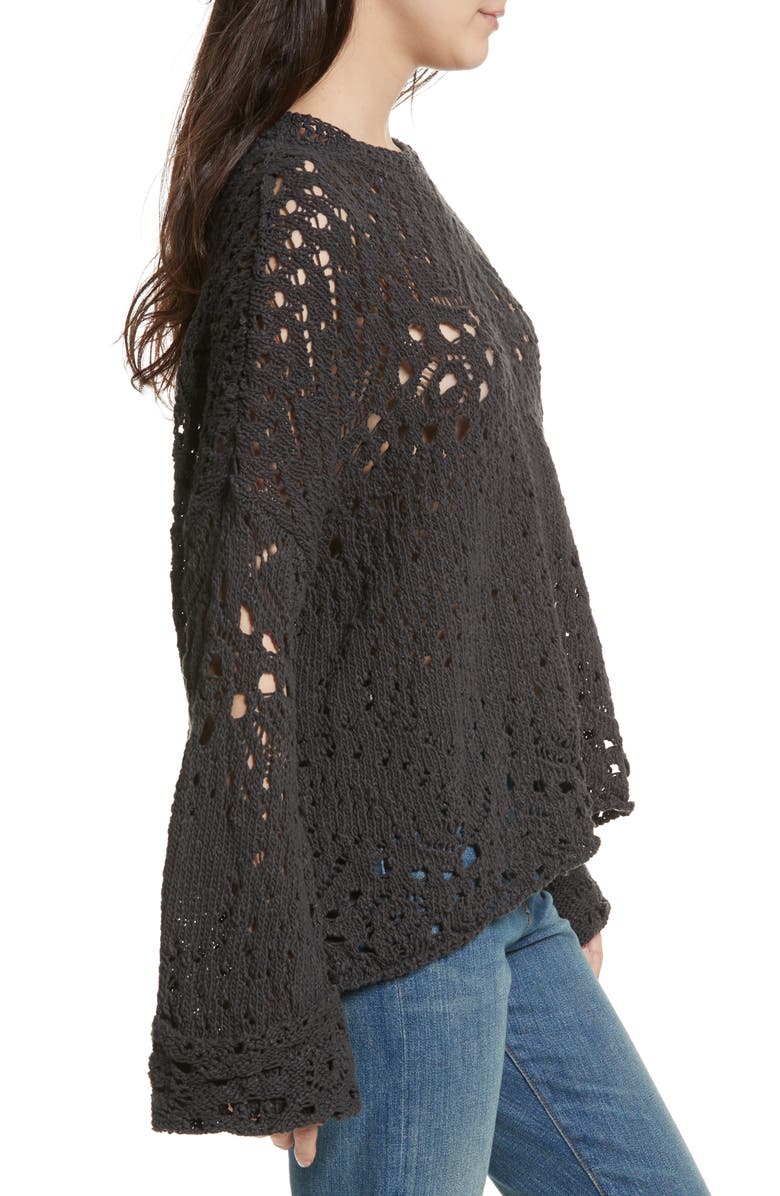 Free People Traveling Lace Sweater, Alternate, color,
