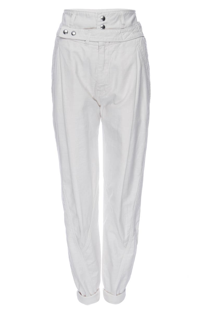 FRAME Twist Seam Belted Tapered Trousers, Alternate, color, 