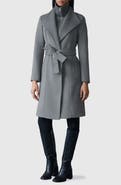 Mackage Norita Belted Double Face Wool Coat with Wool Blend Bib