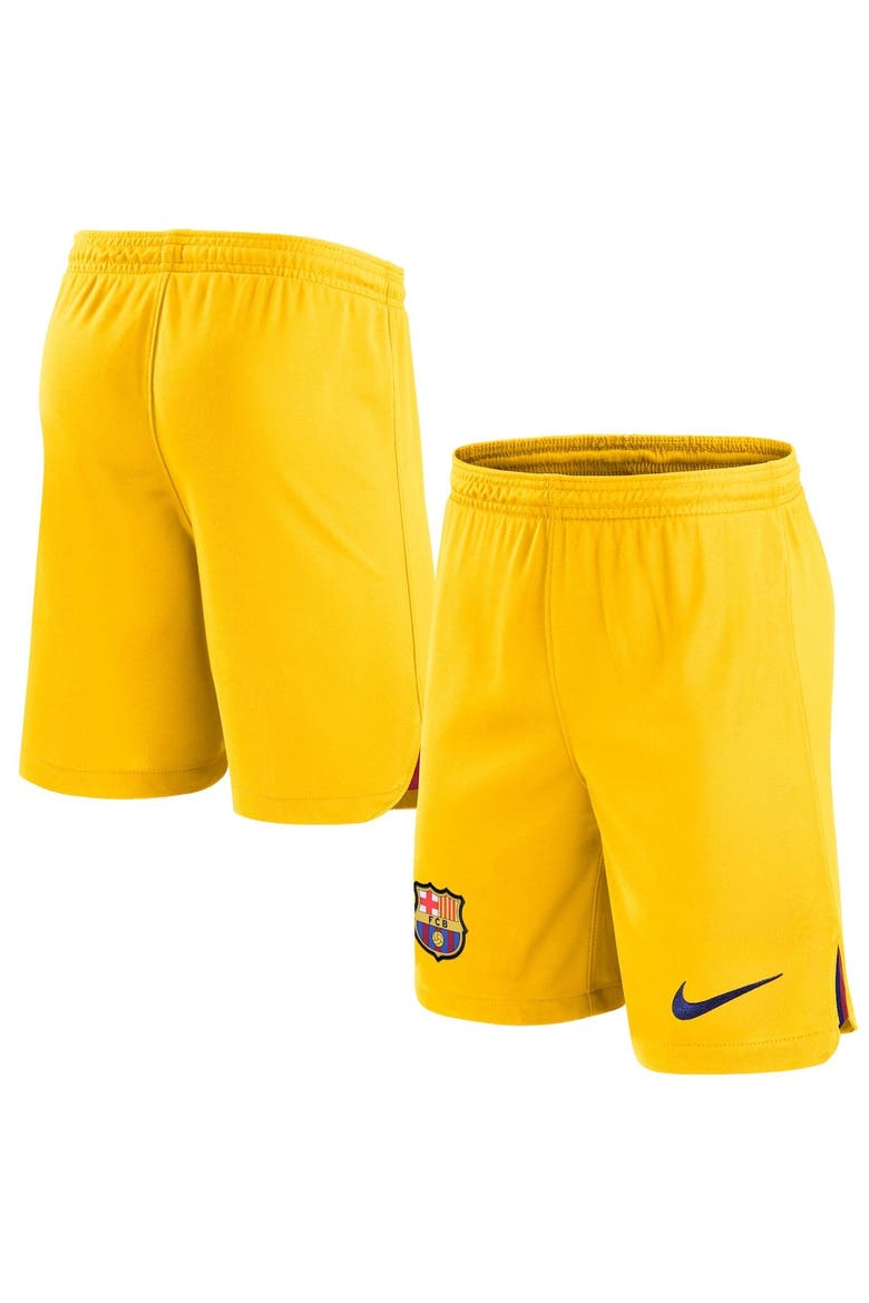 Men's Nike Yellow Barcelona Stadium Fourth Performance Replica Shorts, Main, color, Yellow