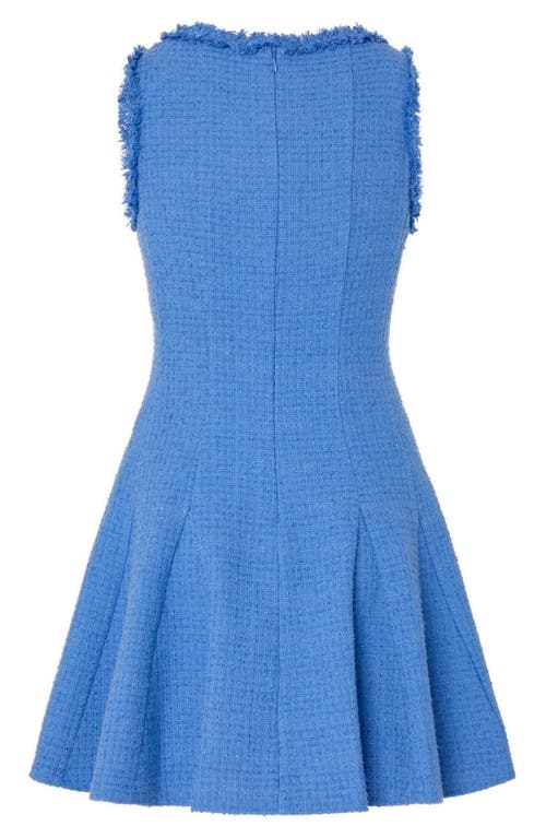 Milly Juniper Boucle Mini Dress Short Sleeve Top In Blue