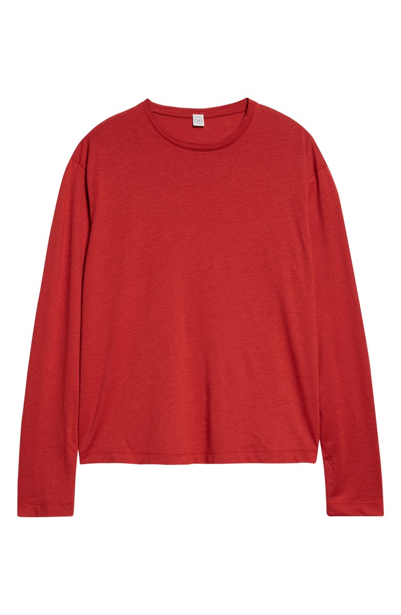 TOTEME Classic Long Sleeve T-Shirt, Alternate, color, Poppy