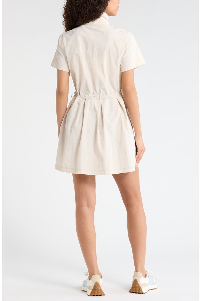 Nylon Pleated Fit & Flare Dress, Alternate, color, GREY MOONBEAM