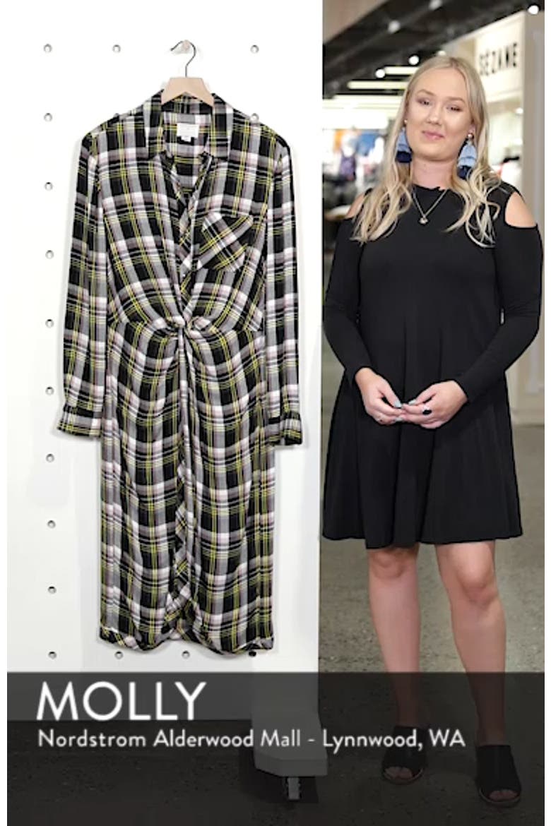 Twist Front Plaid Shirtdress video