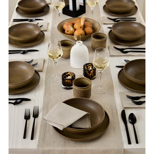 Solino Home Linen Table Runner In Brown