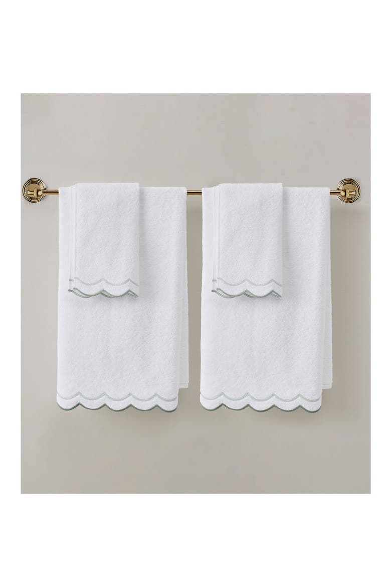 Scallop 4-Piece Towel Set, Alternate, color, SAGE