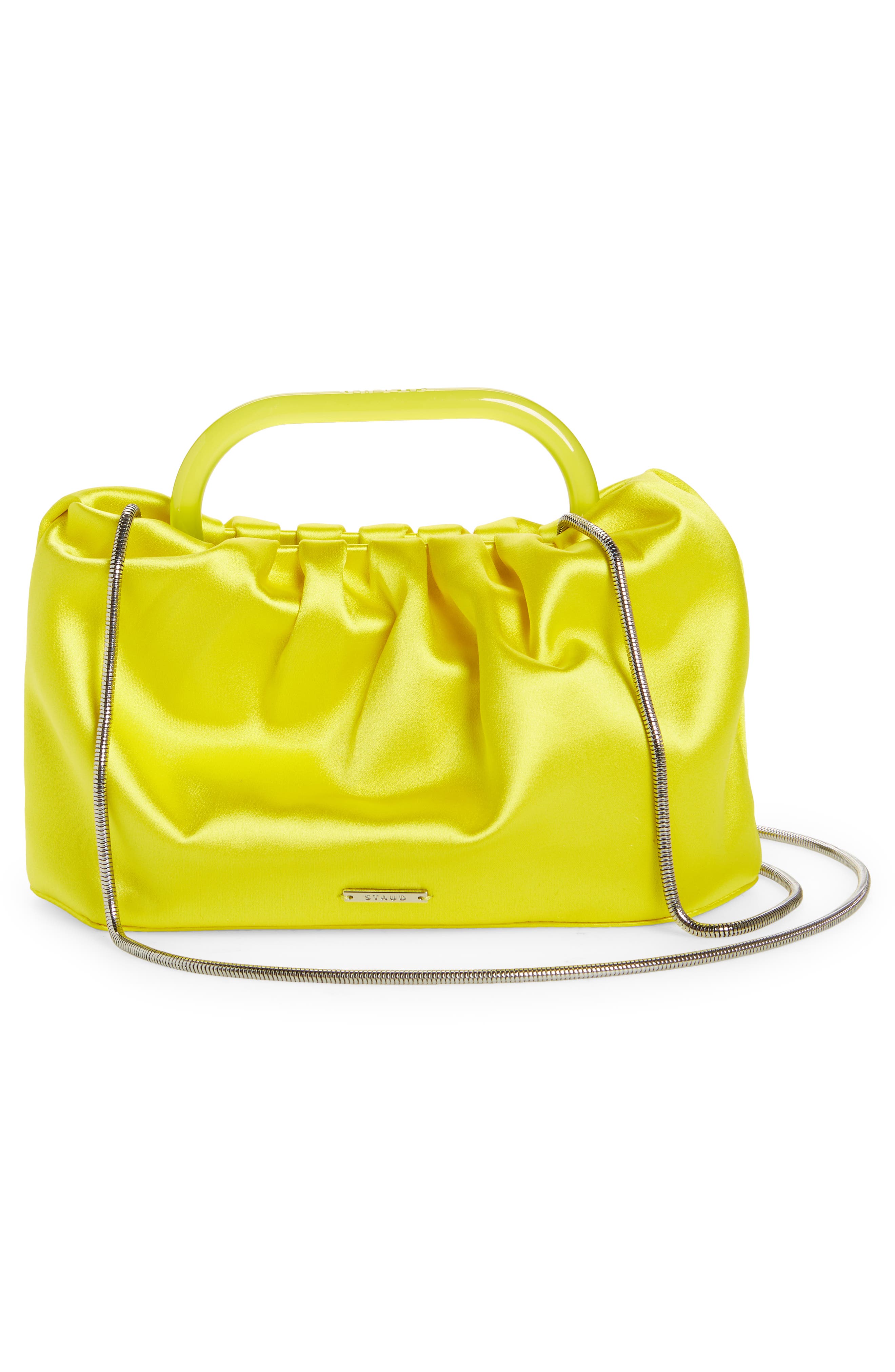 STAUD Cory Ruched Satin Bag, Alternate, color, 