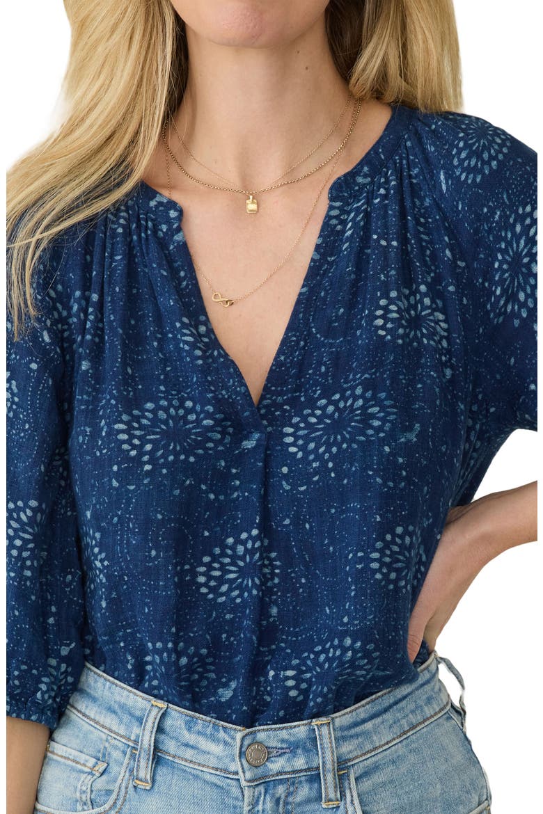 Seacliff Print Organic Cotton Top, Alternate, color, INDIGO ISLE PRINT