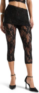 Manière De Voir Aimee Lace Asymmetric Capri Leggings