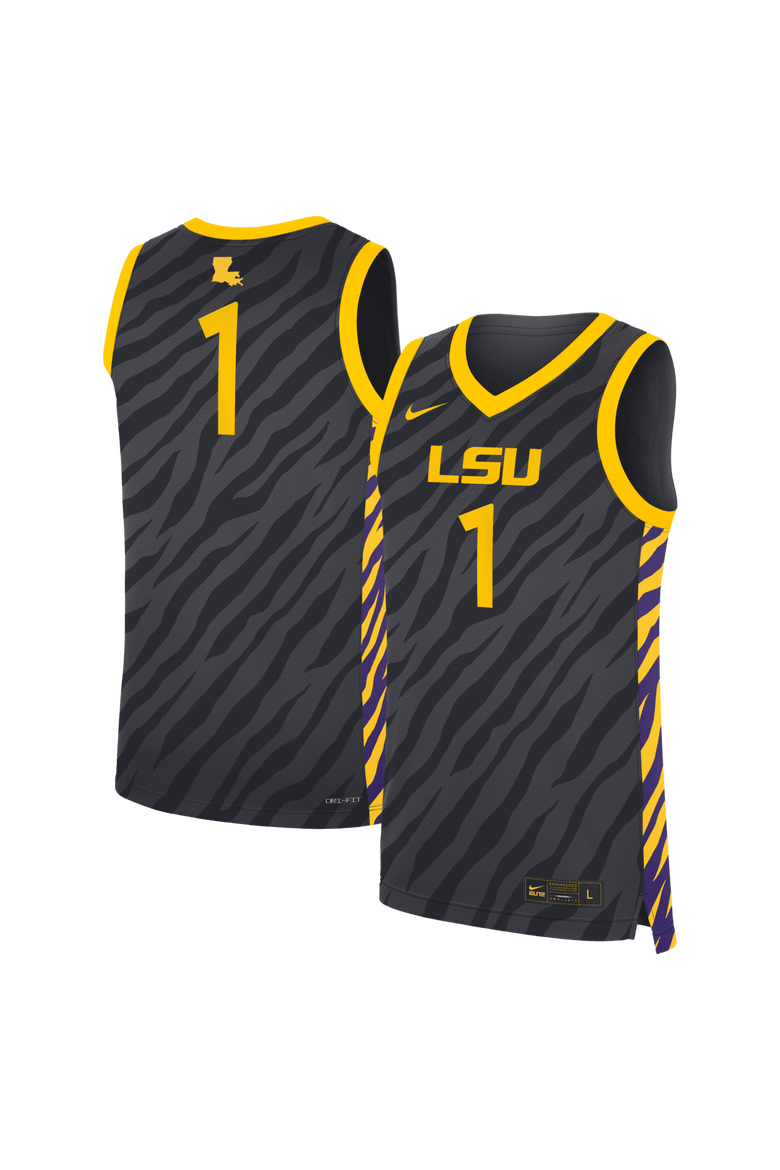 Unisex Nike #1 Anthracite LSU Tigers  Replica Basketball Jersey, Main, color, Anthracite