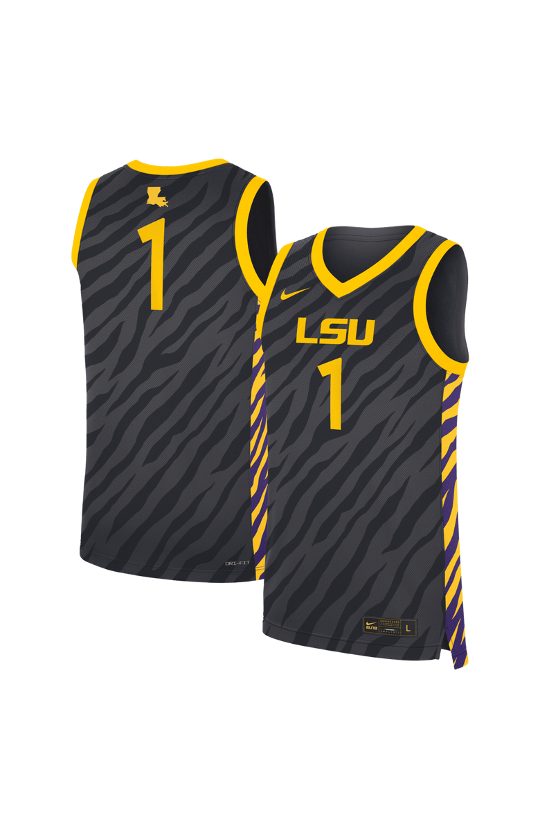 Nike Unisex Nike #1 Anthracite LSU Tigers  Replica Basketball Jersey, Main, color, Anthracite