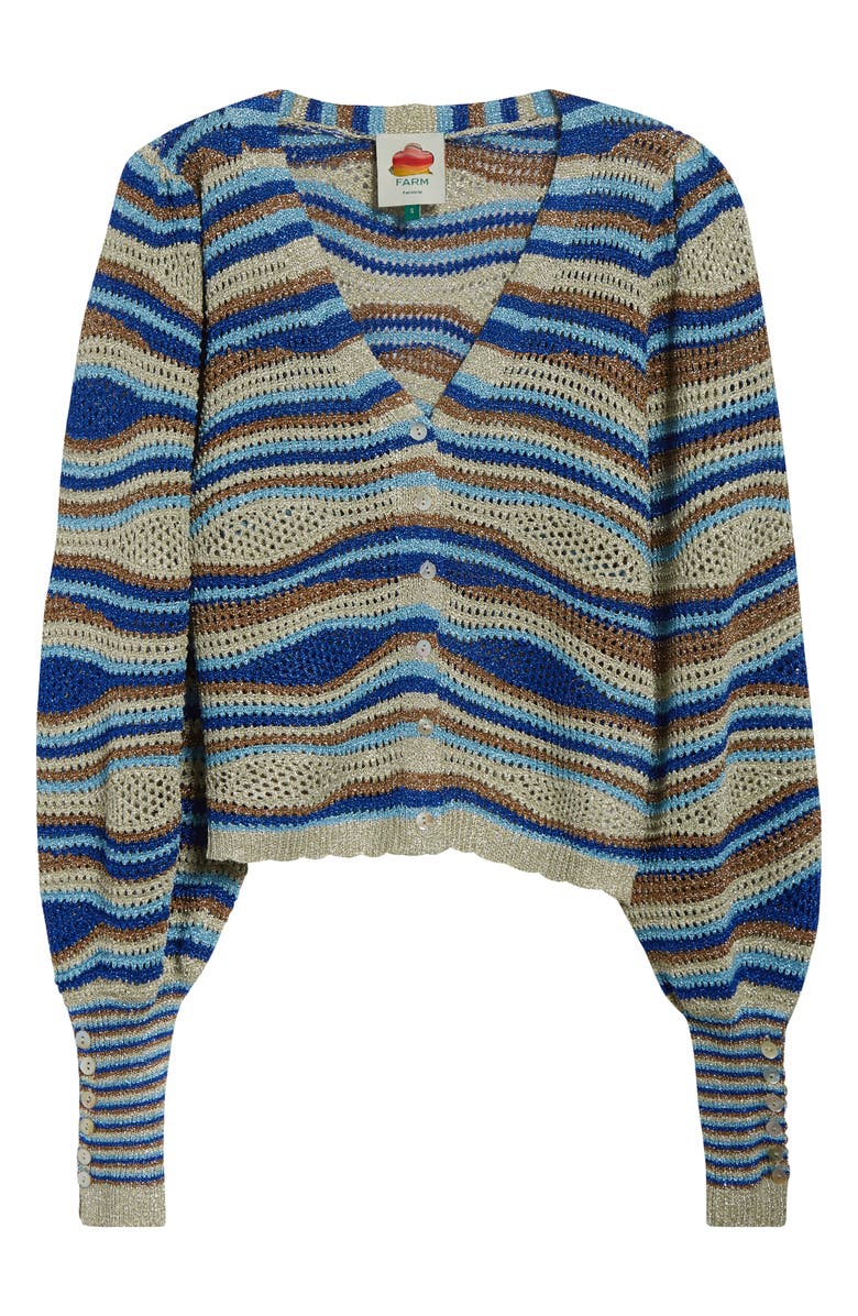 FARM Rio Mixed Waves Striped Cardigan, Alternate, color, Multi