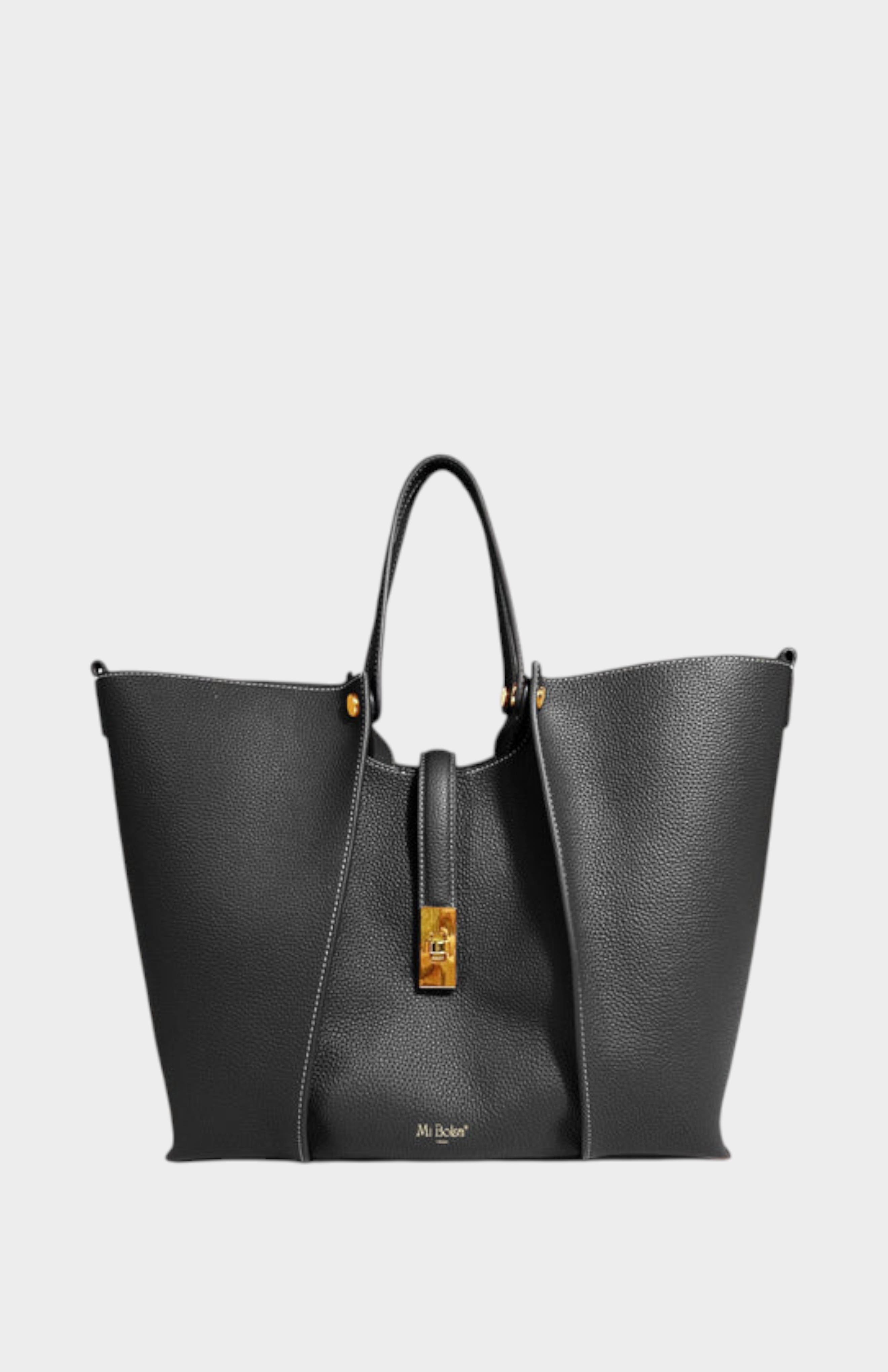 Wharf Genuine Pebble Leather Tote, Main, color, Black