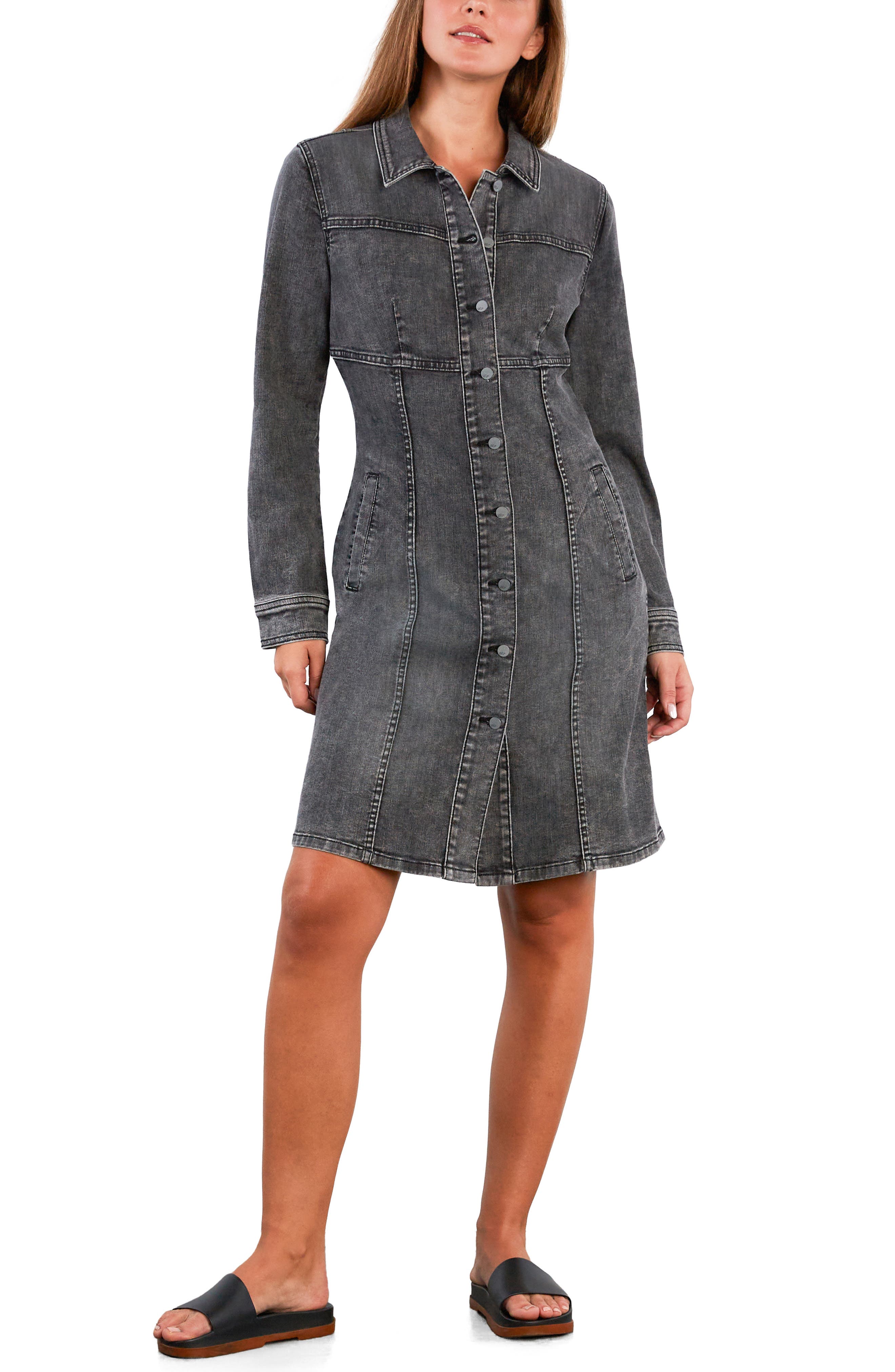 Wash Lab Denim I Love Denim Long Sleeve Dress (Women) | Nordstrom