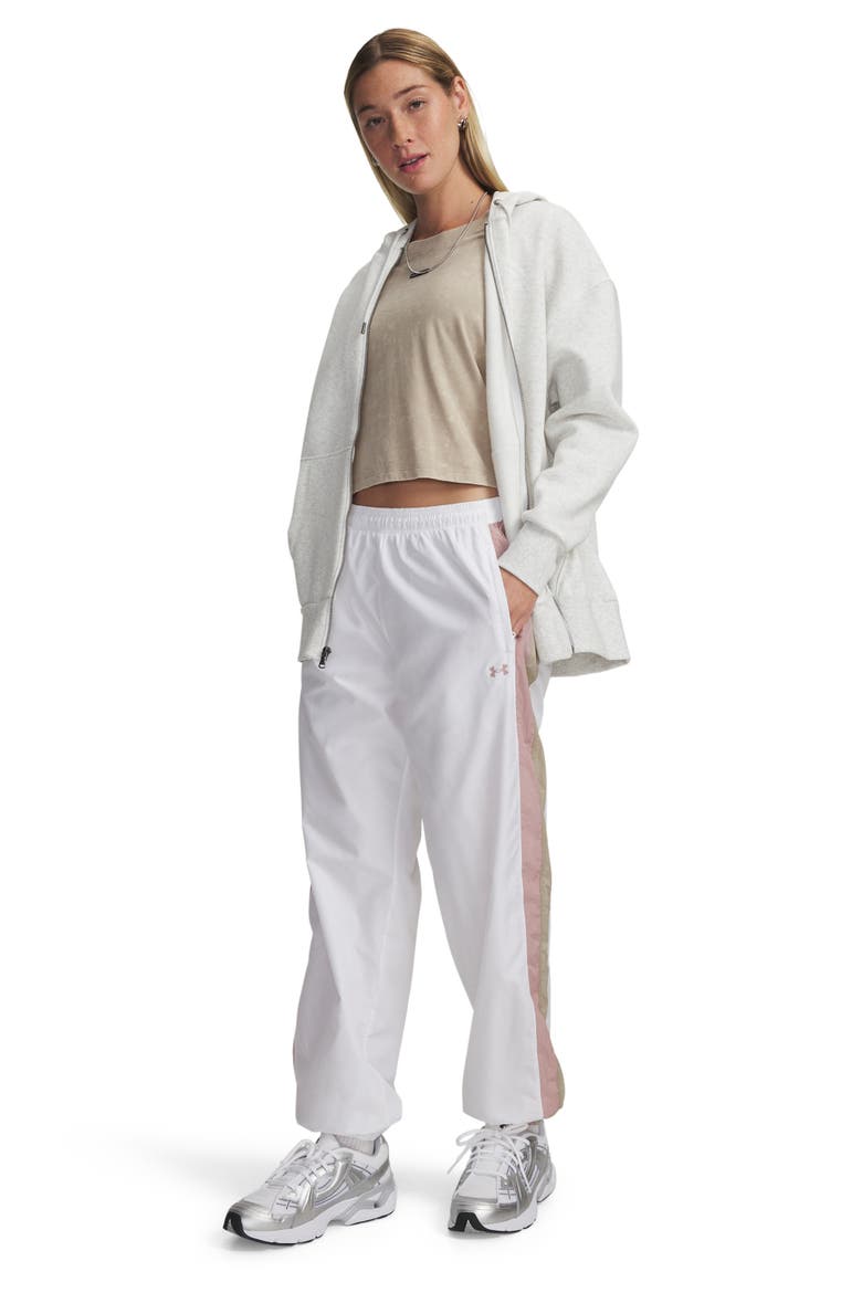Icon Water Repellent Crinkle Pants, Alternate, color, WHITE / KHAKI / PINK