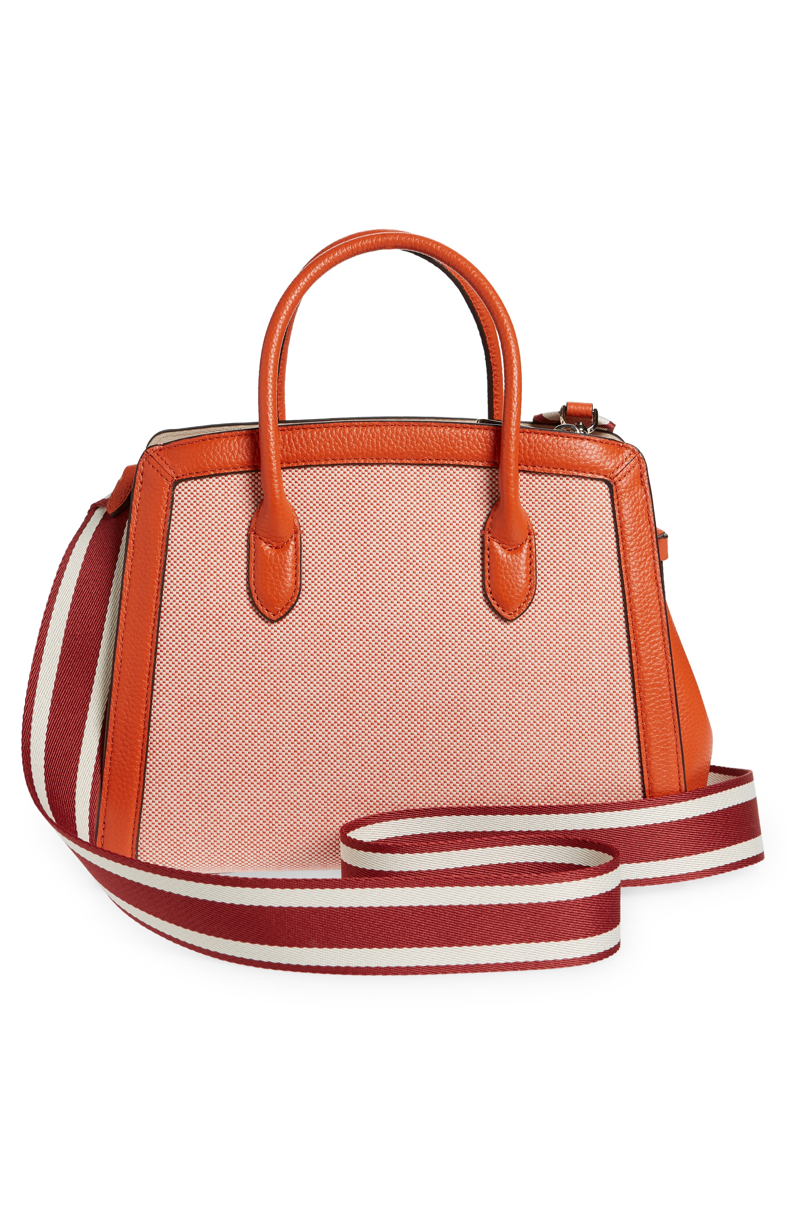 knott medium woven canvas satchel, Alternate, color, DRIED APRICOT