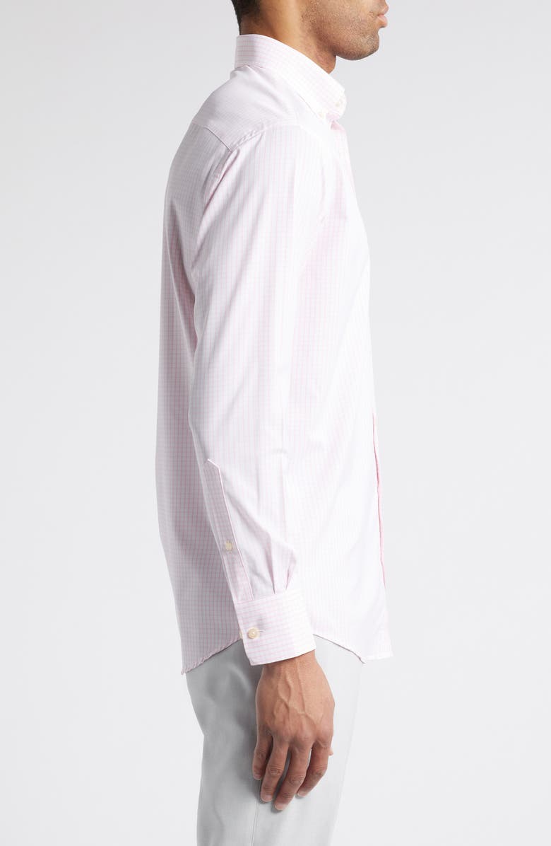 Peter Millar Hanford Check Performance Twill Button-Down Shirt, Alternate, color, Palmer Pink