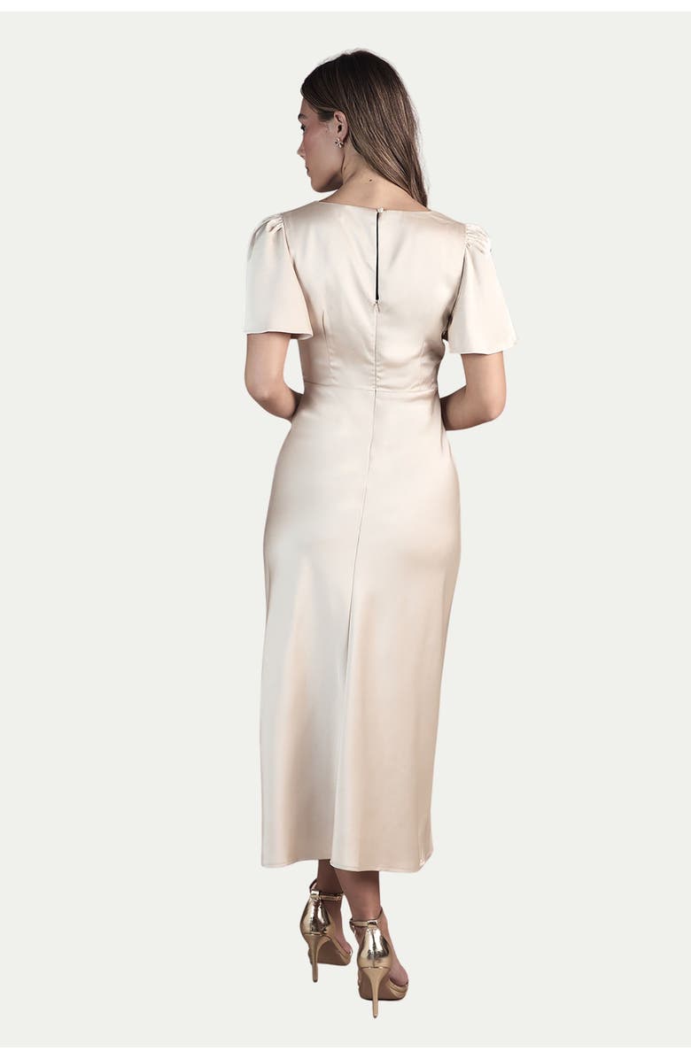 Oasis Angel Sleeve Midi Bridesmaid Dress, Alternate, color, Champagne