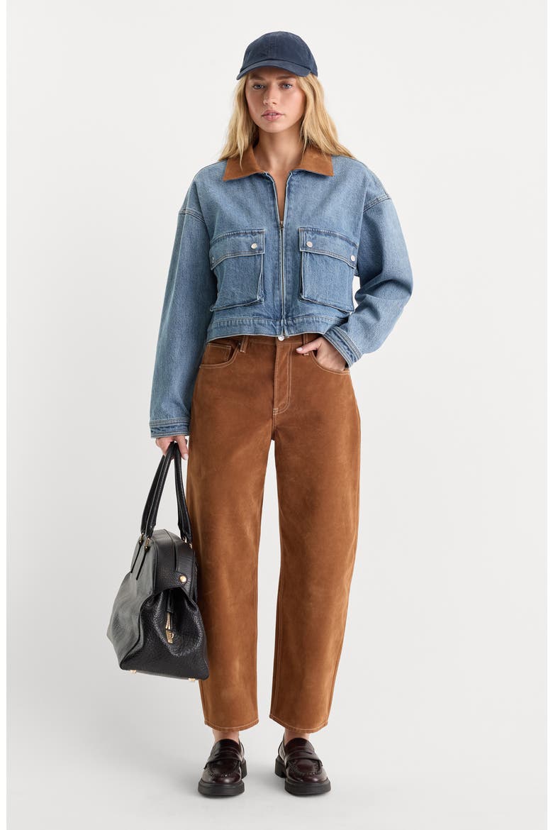Swing Cropped Denim Jacket, Alternate, color, INDIGO1320
